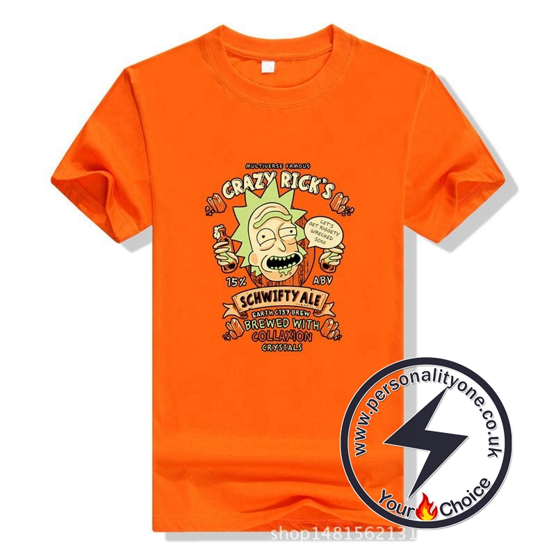 Rick and Morty Short Sleeve T Shirt Orange