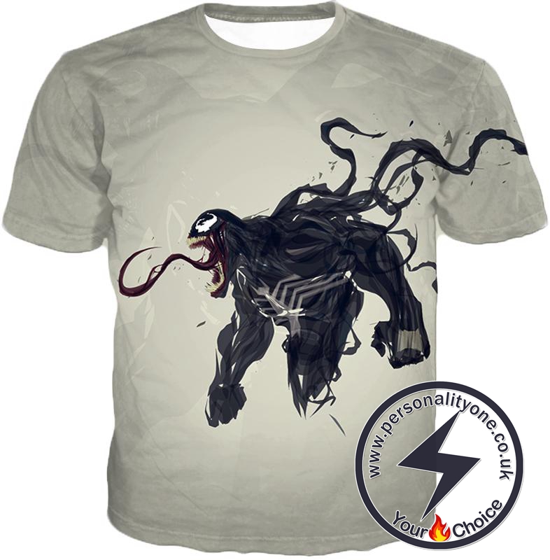 Alien Life Venom White Printed T-Shirt