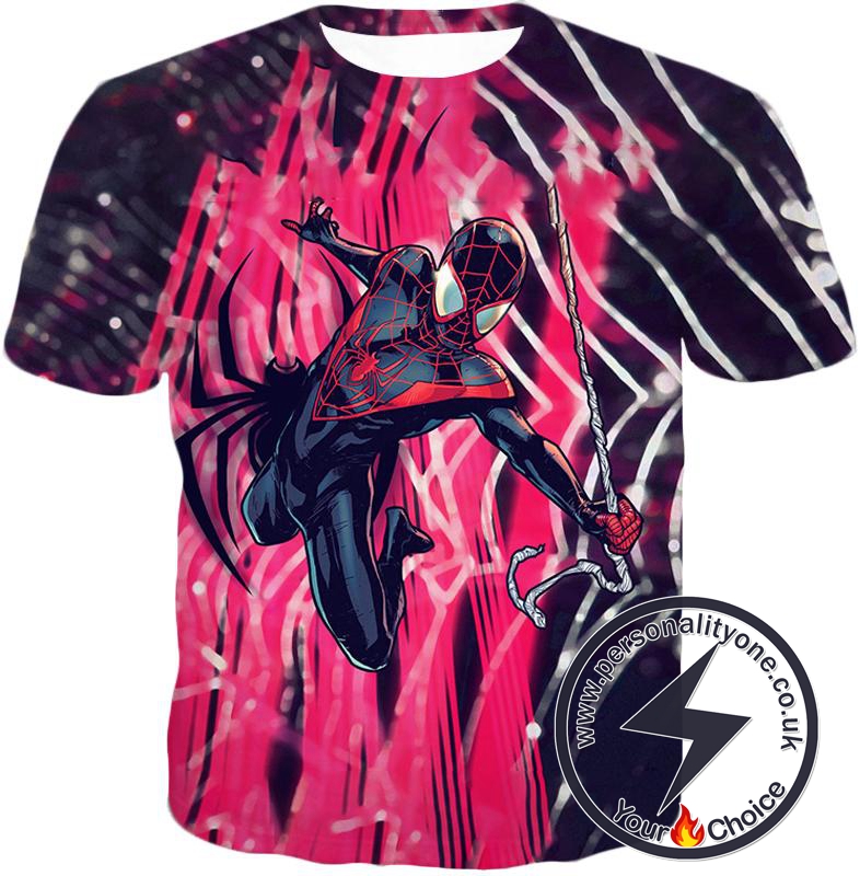 Amazing Black Spiderman Animated Action T-Shirt