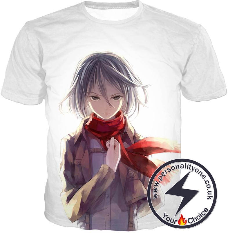 Attack on Titan Awesome Mikasa Ackerman White T-Shirt