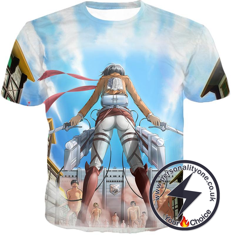 Attack on Titan Cool Action Still Mikasa Ackerman Vs Titans T-Shirt