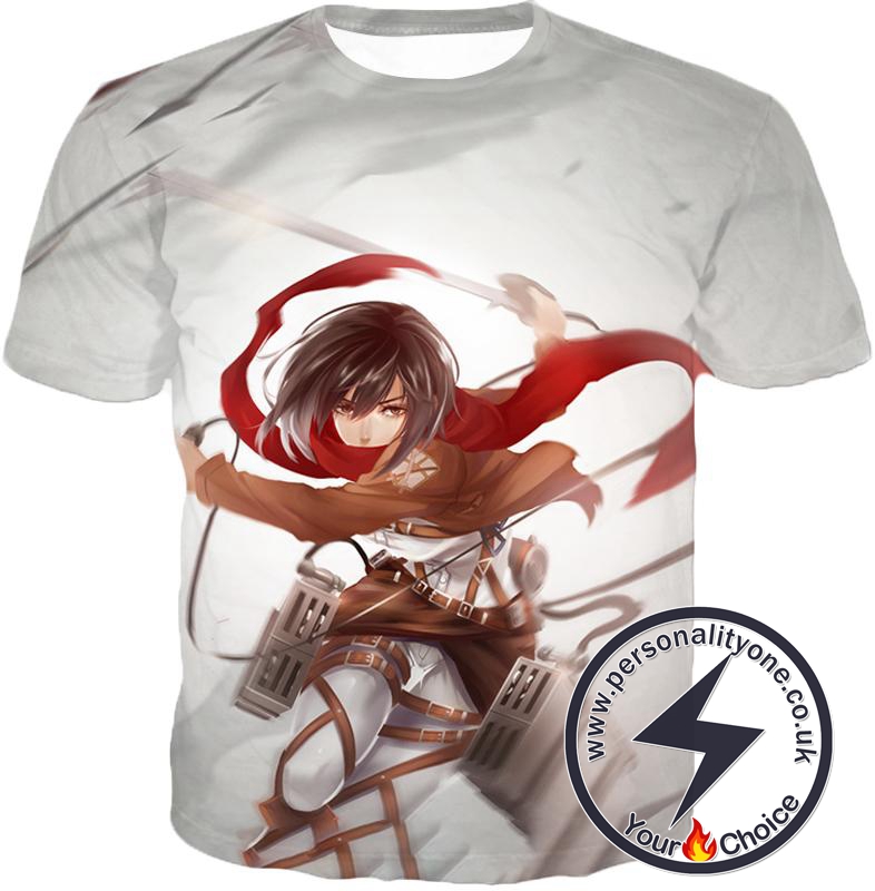 Attack on Titan Cute Mikasa Ackerman White T-Shirt