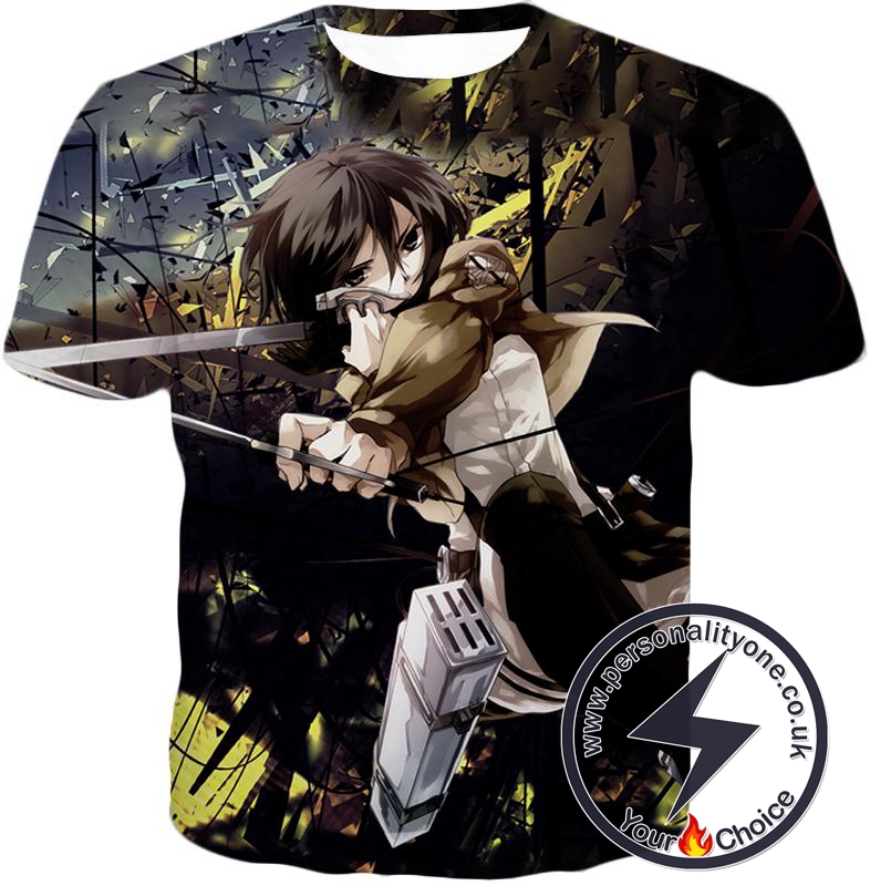 Attack on Titan Mikasa Ackerman Wings of Freedom Black T-Shirt