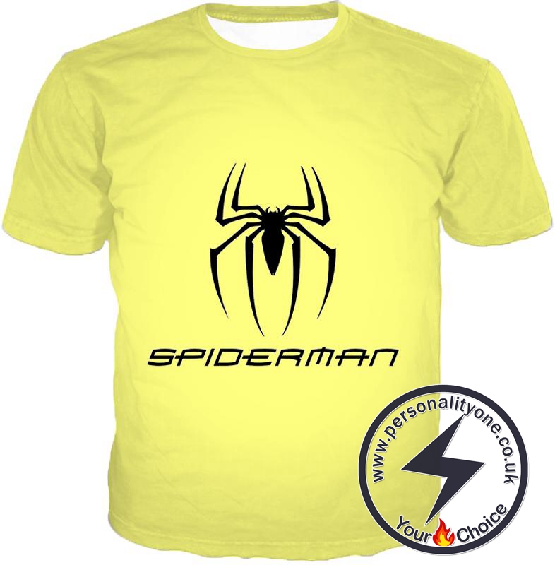 Awesome Spiderman Logo Promo Yellow T-Shirt