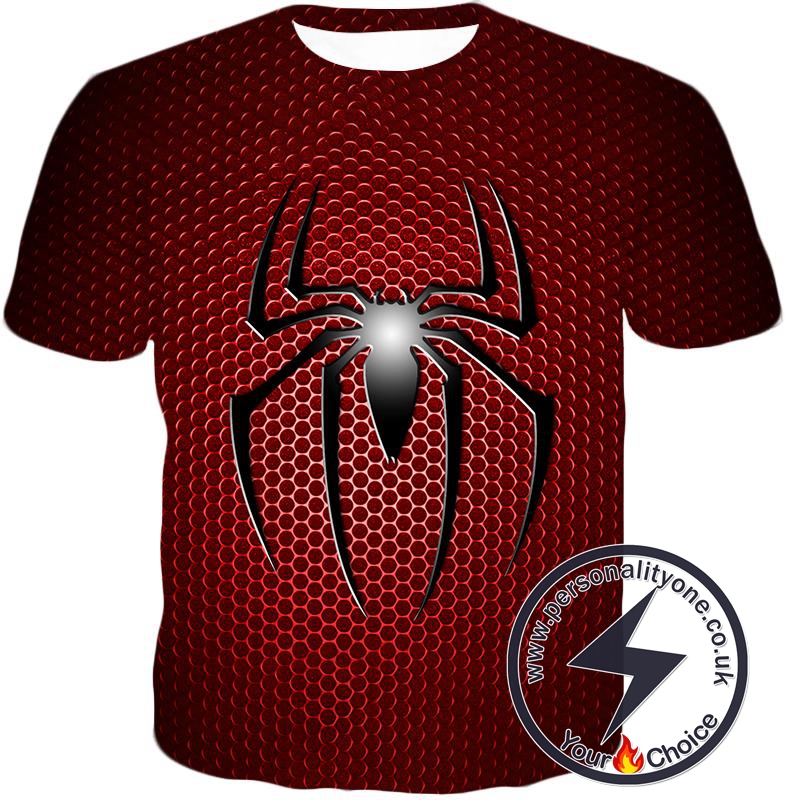 Awesome Spiderman Logo Red Spotted T-Shirt