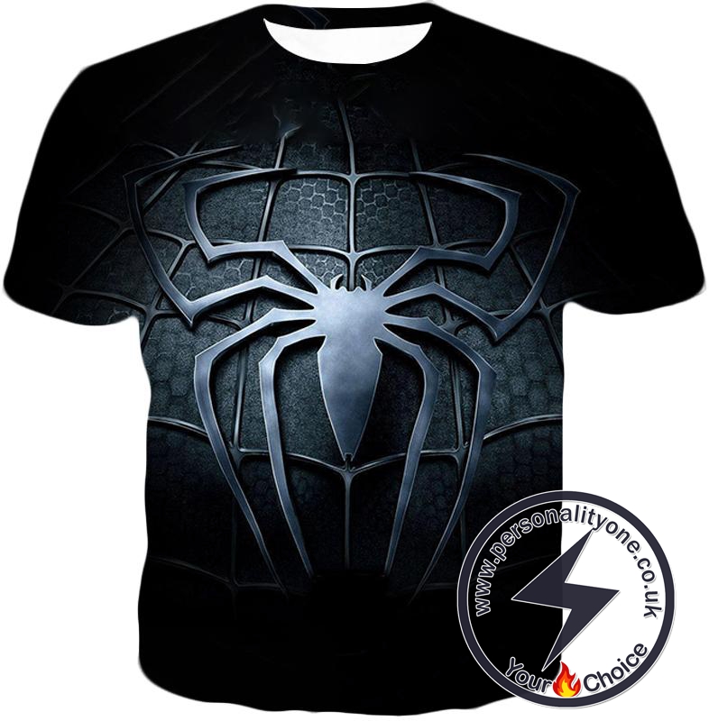 Black Spider-Man Printed Logo T-Shirt