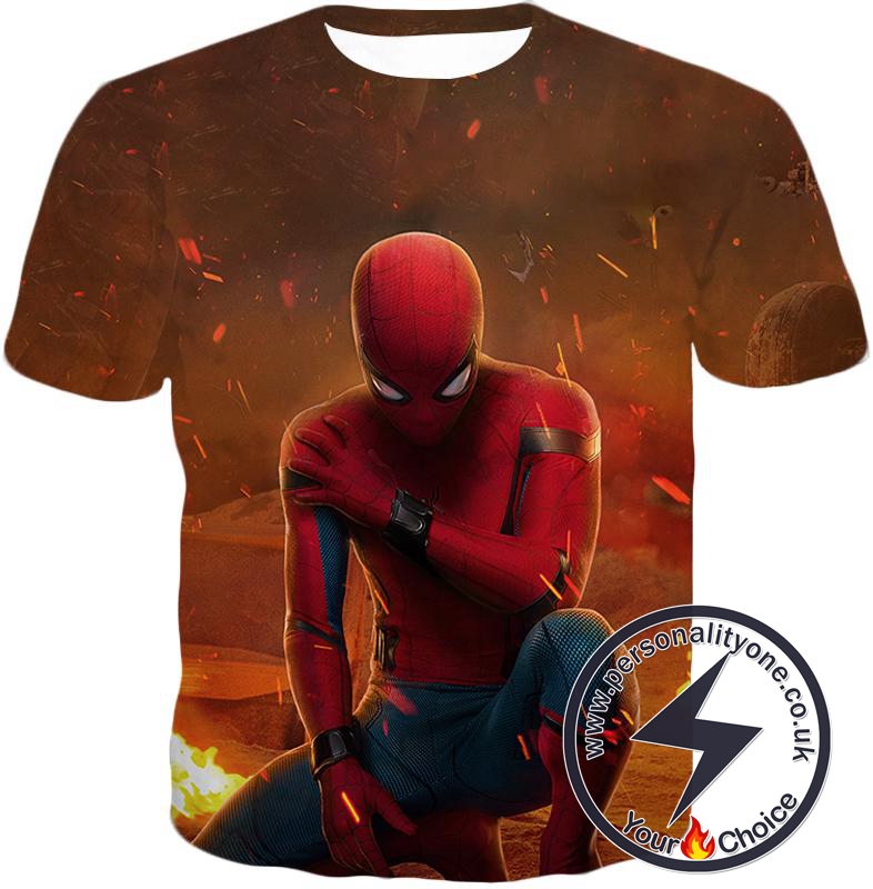 Cool Spiderman Homecoming Battlefield Action T-Shirt