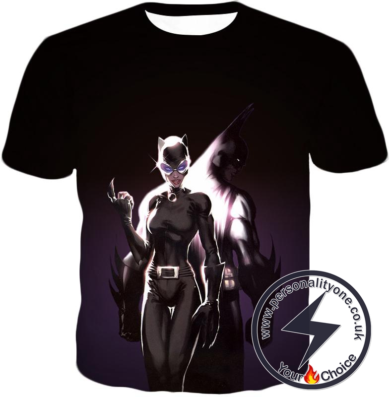 DCs Ultimate Heroes Batman x Catwoman Cool Black T-Shirt