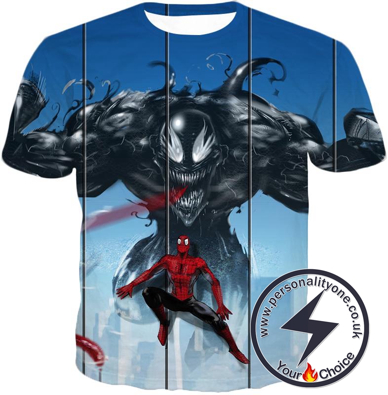 Dangerous Symbiote Venom vs Spiderman Cool Action T-Shirt