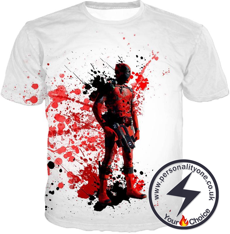 Deadly Mercenary Deadpool Awesome White T-Shirt