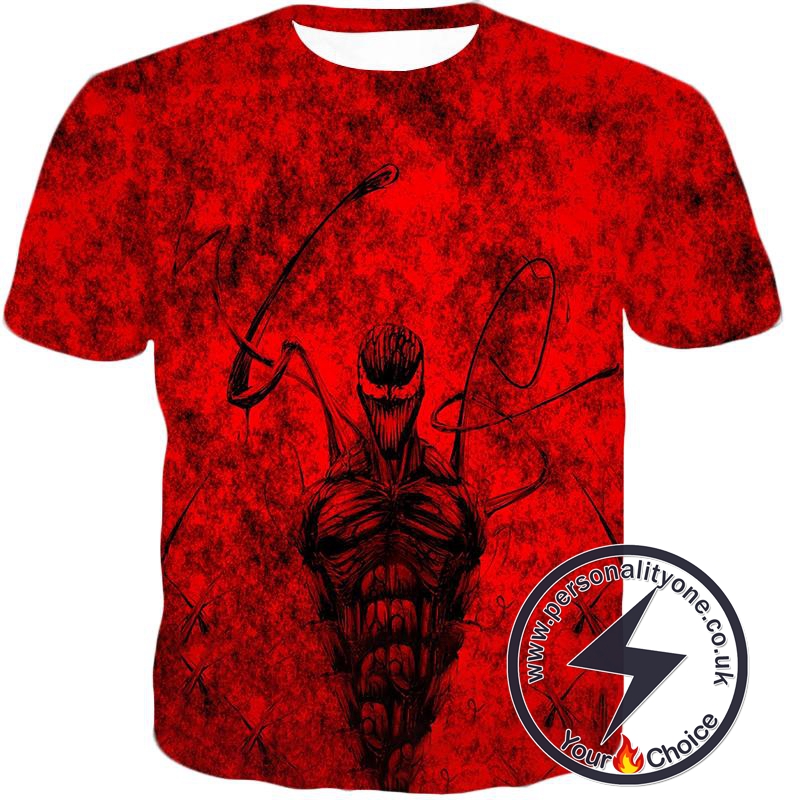 Deadly Spiderman Villain Carnage Blood Red T-Shirt