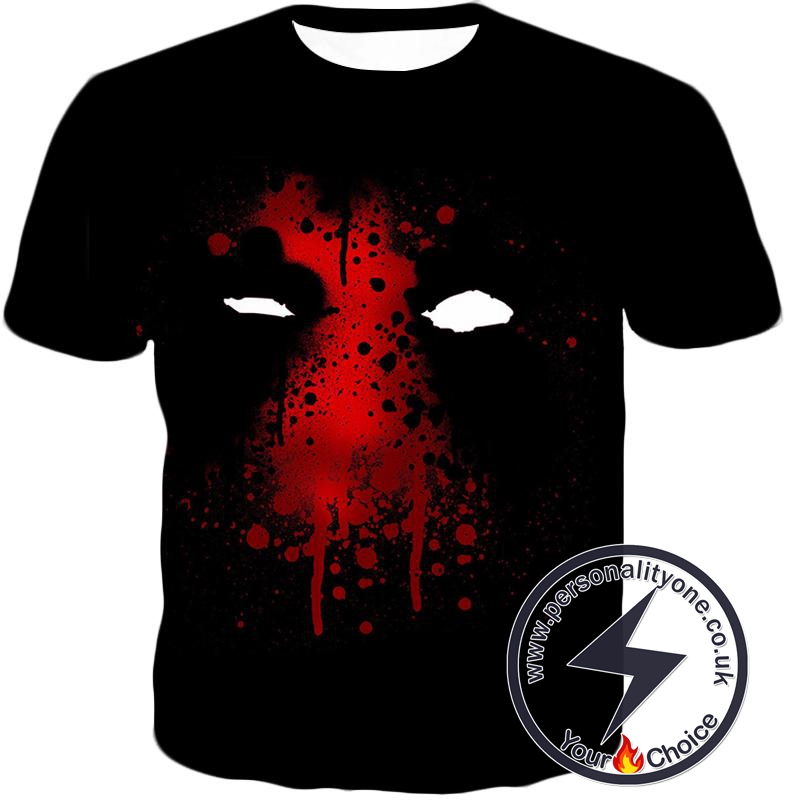 Deadpool Promo Mask Fan Art All Black T-Shirt