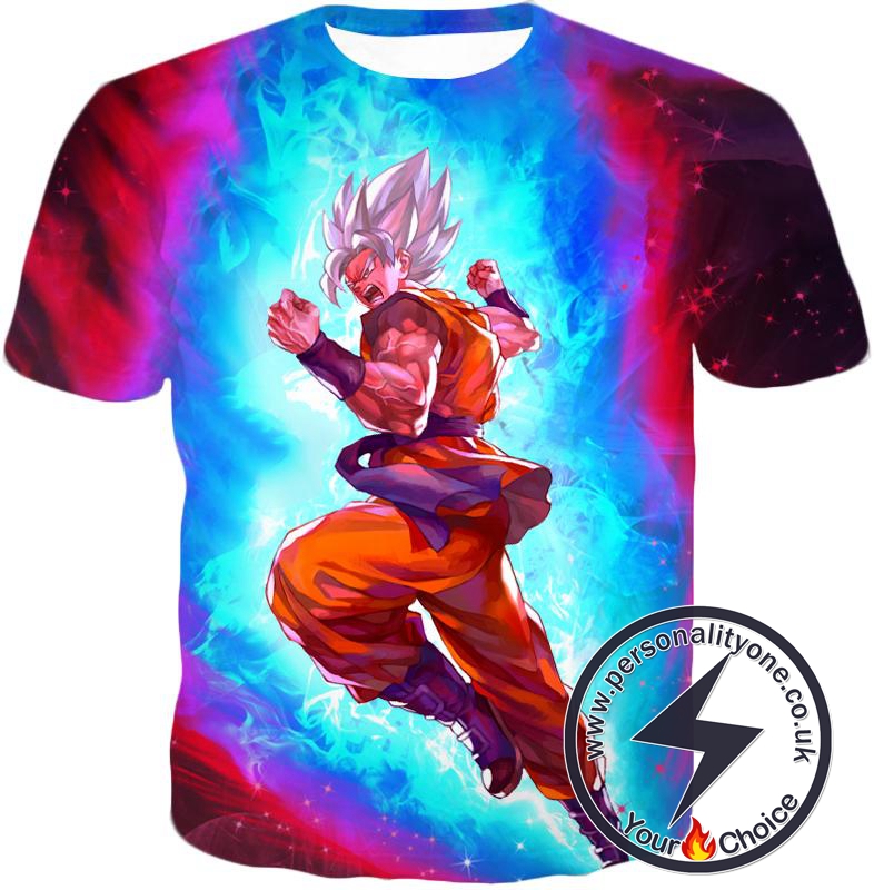 Dragon Ball Super Amazing Godly Form Super Saiyan White Goku Cool Graphic T-Shirt