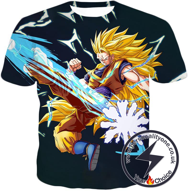 Dragon Ball Super Amazing Warrior Goku Super Saiyan 3 Cool Action Black T-Shirt