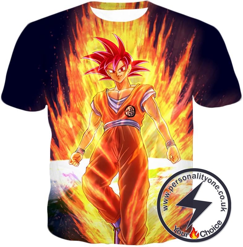 Dragon Ball Super Awesome Anime Art Goku Super Saiyan God Cool Graphic Promo T-Shirt