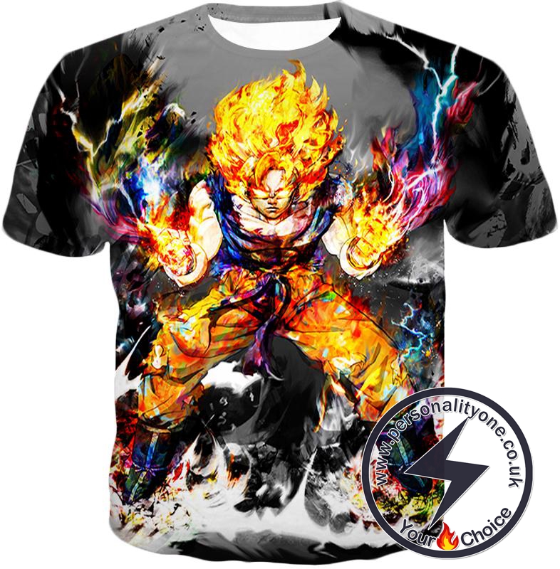 Dragon Ball Super Awesome Dragon Ball Z Goku Super Saiyan Fan Art Action T-Shirt