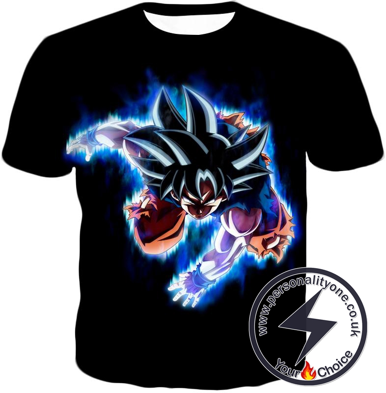 Dragon Ball Super Awesome Goku Ultra Instinct Action Promo Cool Black T-Shirt