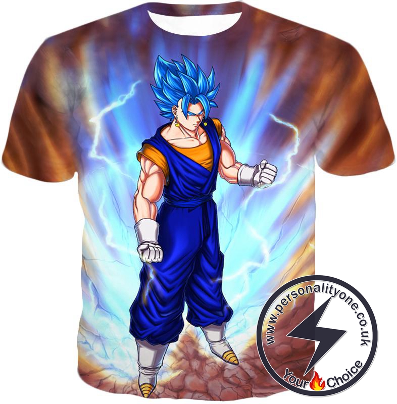 Dragon Ball Super Awesome Vegito Super Saiyan Blue Cool Action Anime T-Shirt