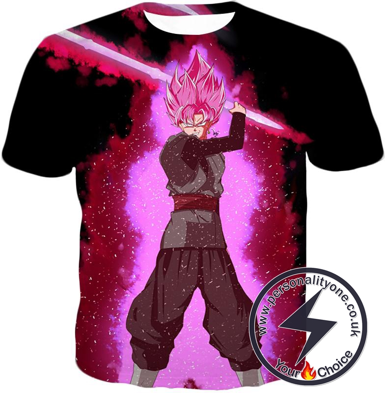 Dragon Ball Super Dangerous Evil Zamasu Super Saiyan Rose Action Cool Black T-Shirt