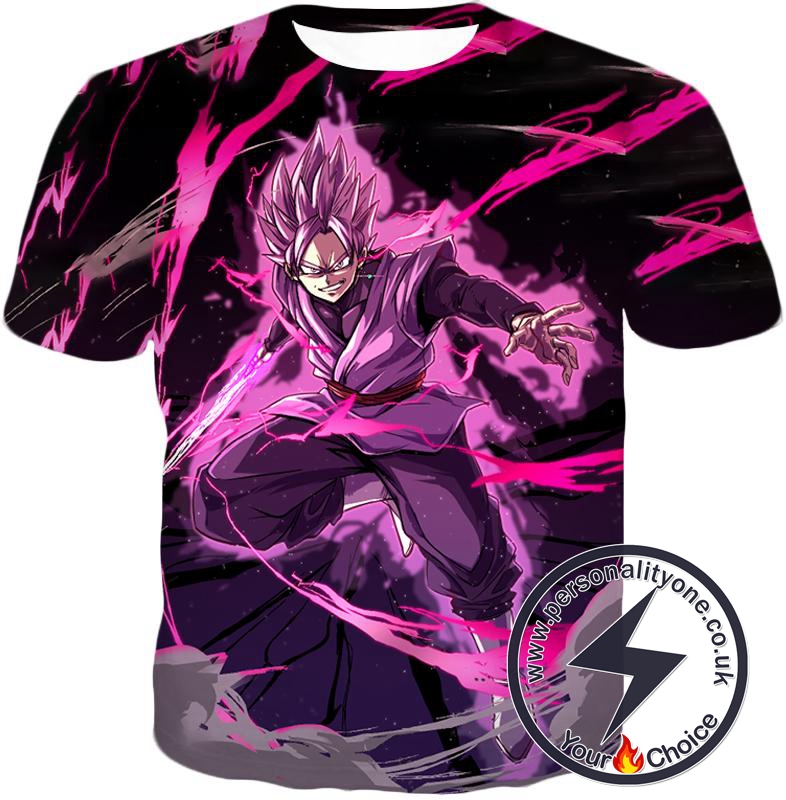 Dragon Ball Super Darkest Villain Zamasu Super Saiyan Rose Ultimate Action Black T-Shirt