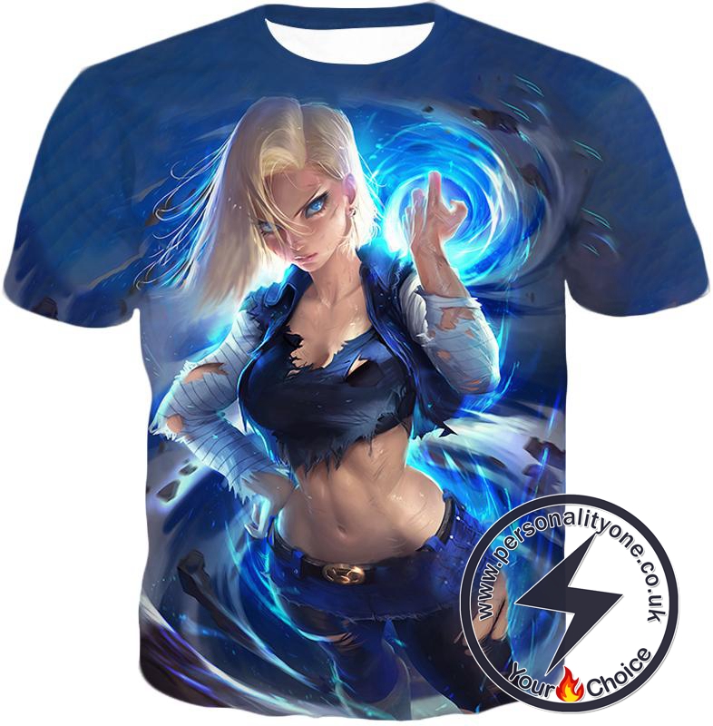 Dragon Ball Super Deadly Mecha Warrior Android 18 Amazing Graphic T-Shirt