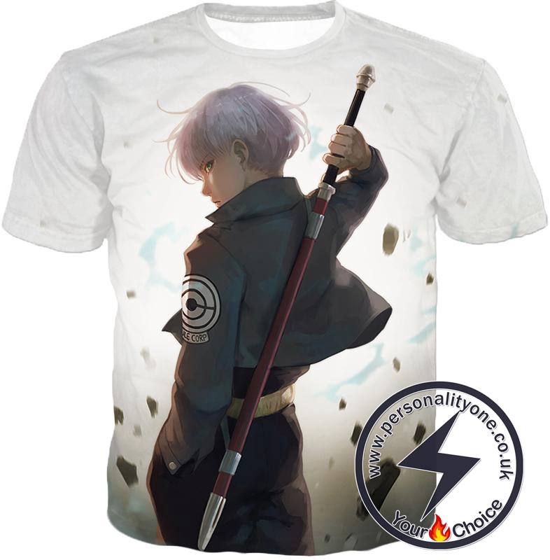 Dragon Ball Super Extremely Cool Future Trunks Awesome Graphic White T-Shirt