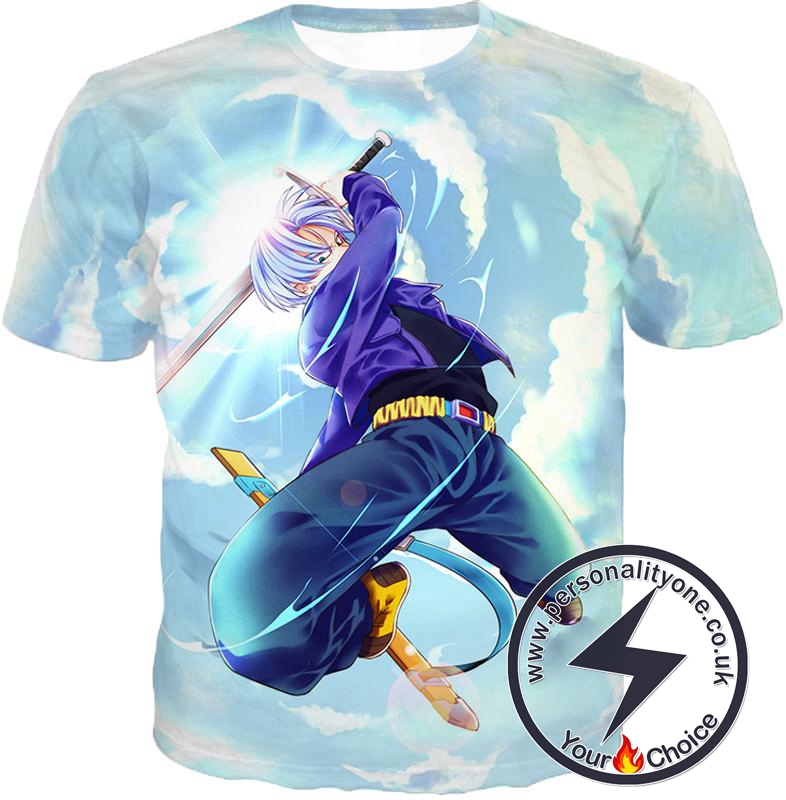 Dragon Ball Super Extremely Powerful Hero Future Trunks Awesome Action White T-Shirt