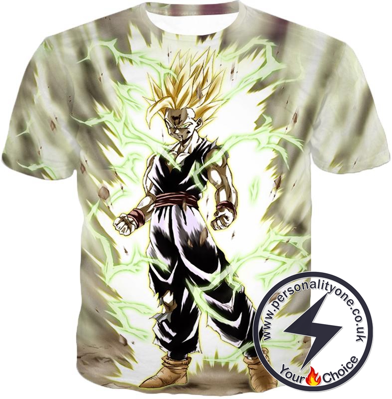 Dragon Ball Super Favourite Fighter Gohan Super Saiyan 2 Awesome Action White T-Shirt