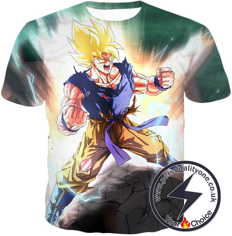 Dragon Ball Super Favourite Hero Goku Super Saiyan 2 Ultimate Anime Action T-Shirt