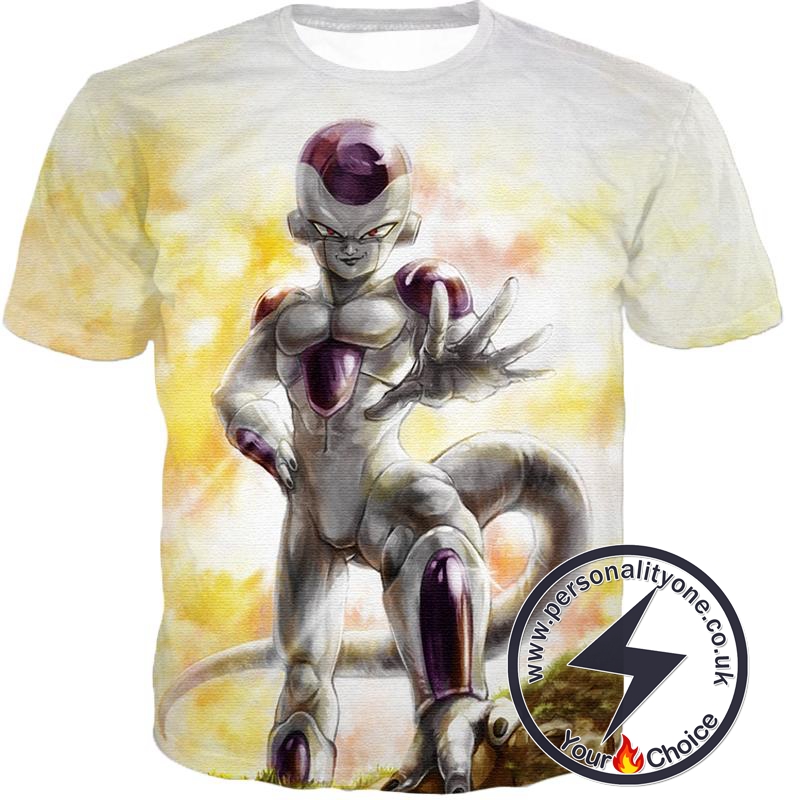 Dragon Ball Super Full Form Frieza Dangerous Villain Awesome Promo White T-Shirt