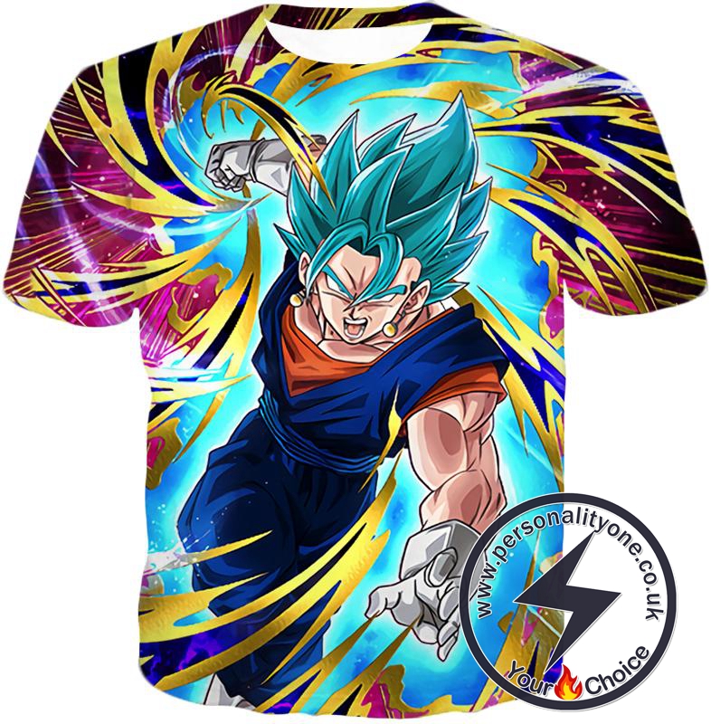 Dragon Ball Super Godly Form Vegito Super Saiyan Blue Ultimate Action Graphic T-Shirt