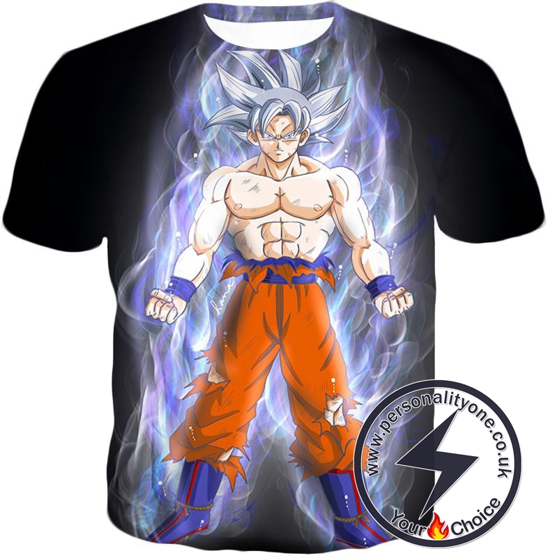 Dragon Ball Super Incredible Form Goku Super Saiyan White Cool Promo Black T-Shirt