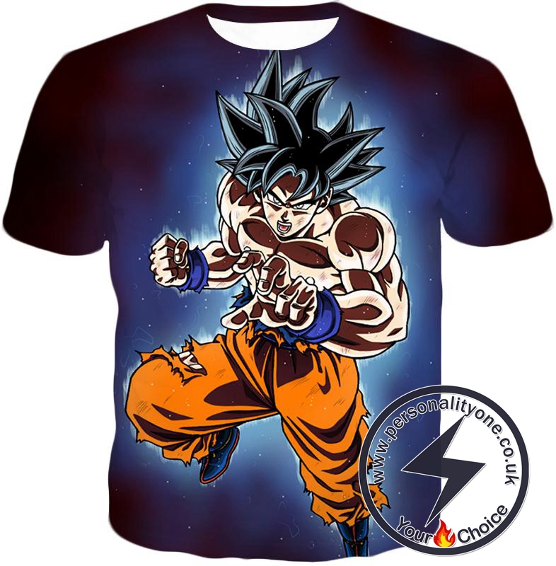 Dragon Ball Super Incredible Goku Ultra Instinct Mode Awesome Action T-Shirt