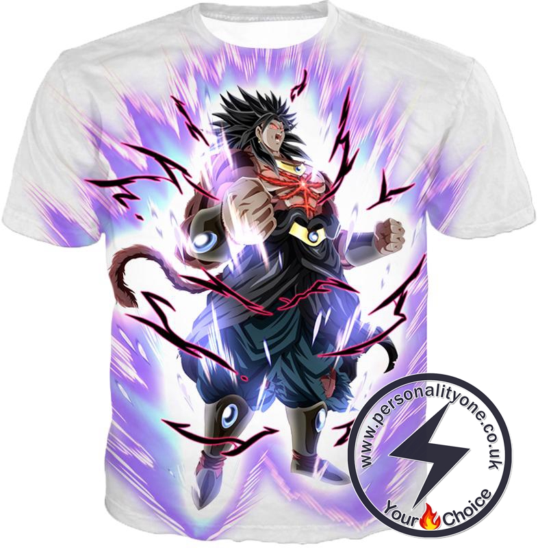 Dragon Ball Super Legendary Saiyan Warrior Broly Ultra Instinct Action Cool White T-Shirt