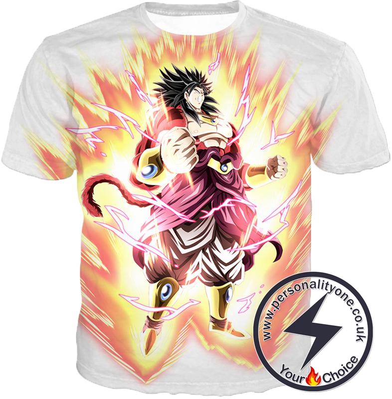 Dragon Ball Super Legendary Saiyan Warrior Broly Ultra Instinct Rising Awesome White T-Shirt