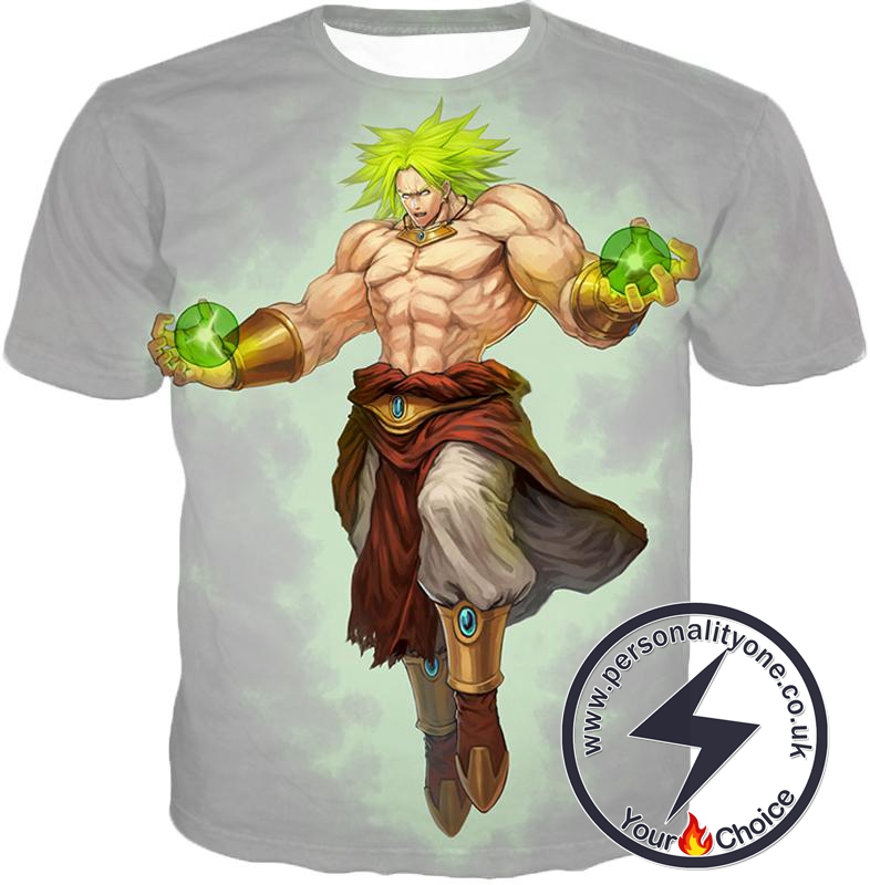 Dragon Ball Super Legendary Super Saiyan Broly Cool Action Promo White T-Shirt