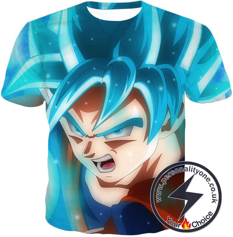 Dragon Ball Super Powerful Goku Action Super Saiyan Blue Form Cool Anime Promo T-Shirt