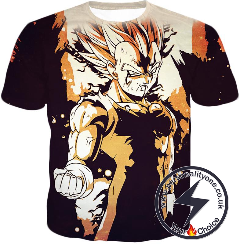 Dragon Ball Super Powerful Majin Vegeta Boosted Super Saiyan 2 Form Cool Anime T-Shirt