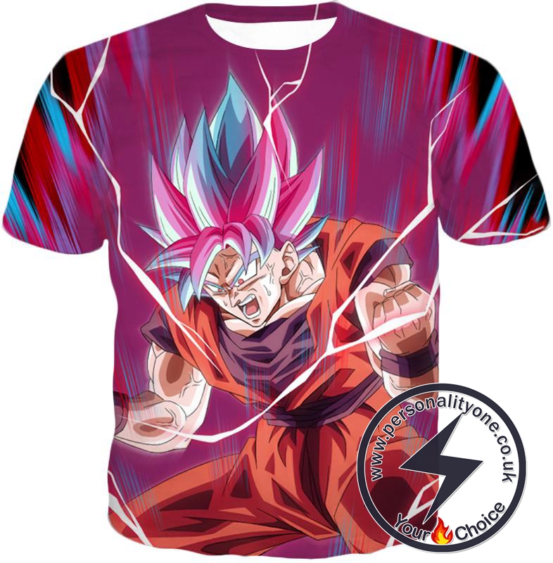 Dragon Ball Super Rising Ultimate Power Goku Super Saiyan Blue kaio-ken Incredible Action T-Shirt