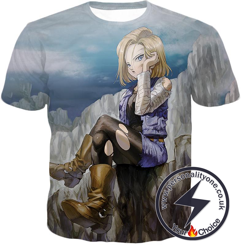 Dragon Ball Super Super Cute Android 18 Awesome Anime Graphic T-Shirt