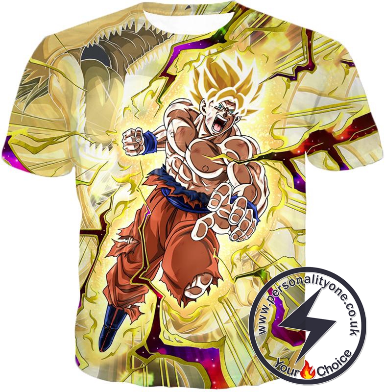 Dragon Ball Super Super Saiyan 2 Goku Incredible Power Action Cool Graphic T-Shirt