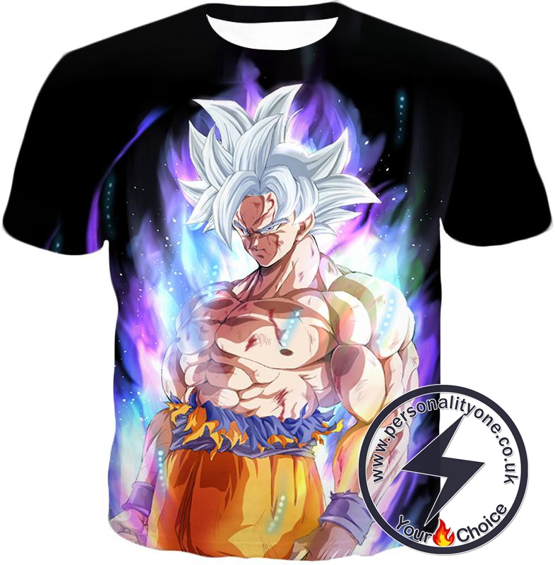 Dragon Ball Super Super Saiyan White Goku Ultimate Fighting Form Cool Black T-Shirt