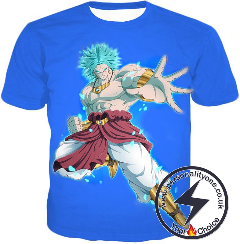 Dragon Ball Super The Legendary Super Saiyan Broly Awesome Action Anime Blue T-Shirt