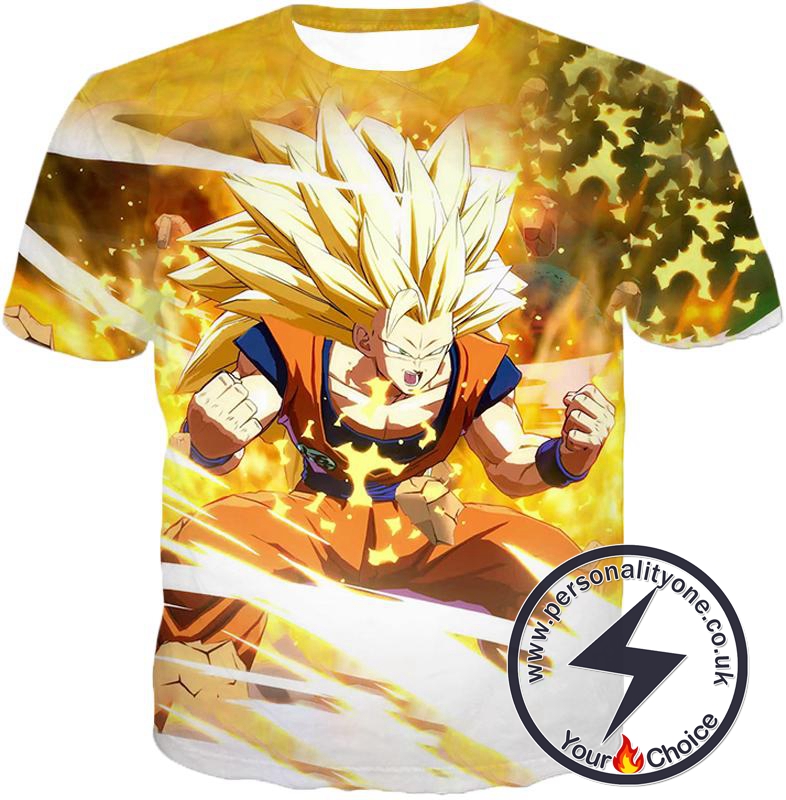 Dragon Ball Super Ultimate Goku Power Rising Super Saiyan 3 Action T-Shirt