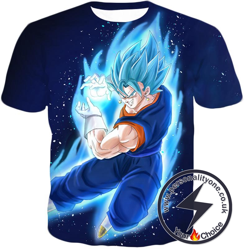 Dragon Ball Super Vegito Super Saiyan Blue Cool Action Anime Blue T-Shirt