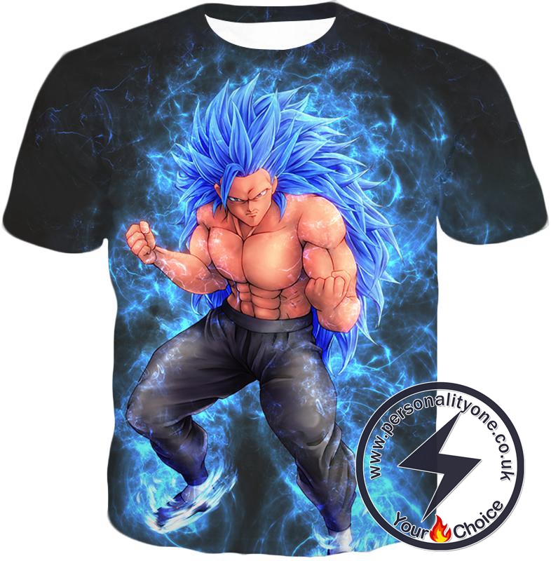 Dragon Ball Super Very Cool Godly Goku Super Saiyan Blue Ultimate Action Black T-Shirt