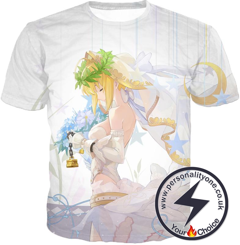 Fate Stay Night Beautiful Bride Fate Jeanne dArc White T-Shirt