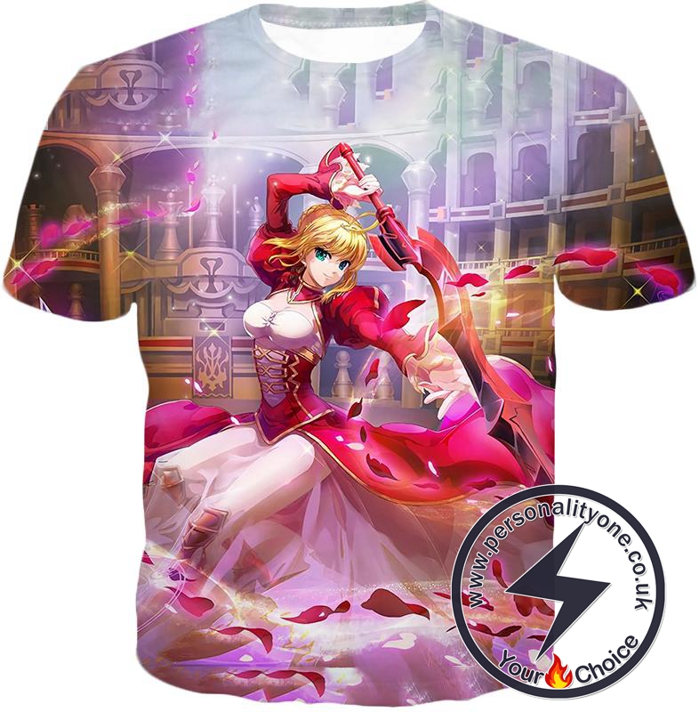 Fate Stay Night Beautiful Saber Fate Extra Cool Printed T-Shirt