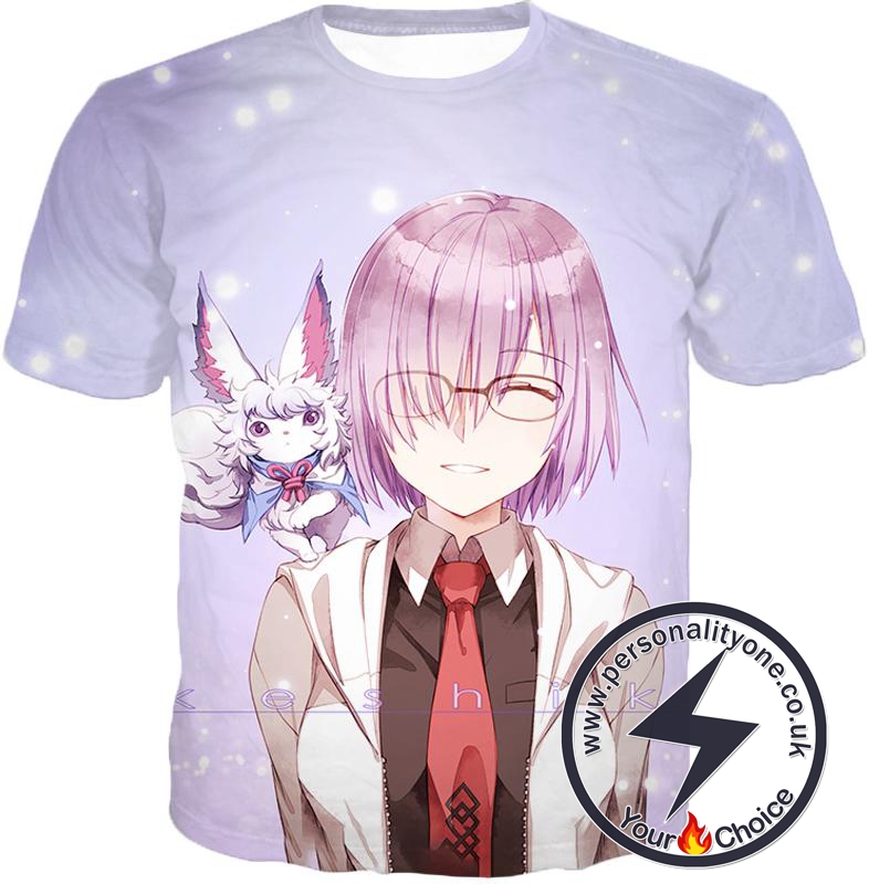 Fate Stay Night Beautiful Shielder Mash Kyrielight Cute White T-Shirt