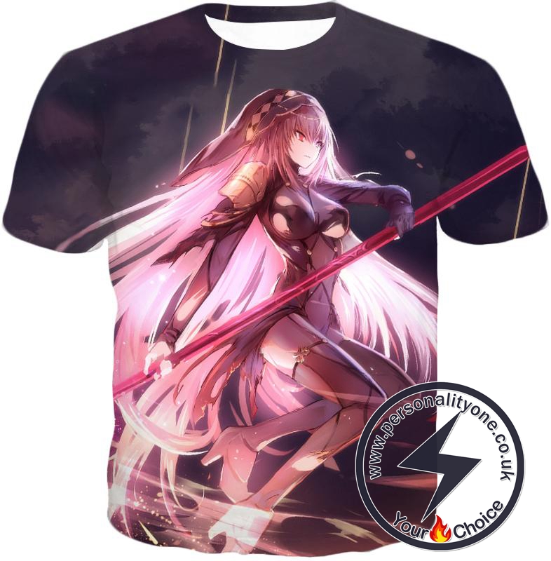 Fate Stay Night Cool Fate Grand Order Rider Schatach Action T-Shirt